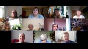 Matrix of people on a Zoom call