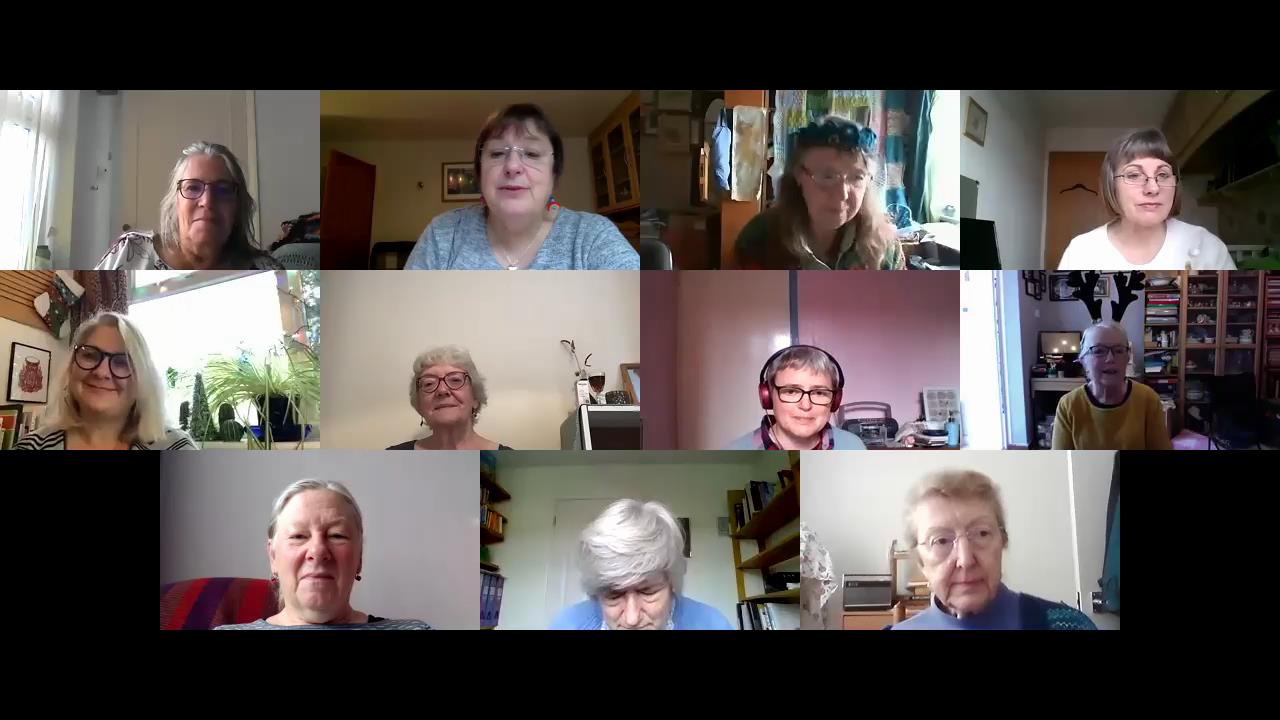 Matrix of people on a Zoom call