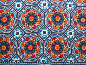 Photograph of "tiles" from Jane Crowfoot's Persian Tiles blanket.