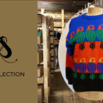 K&CG heart and Collection shelving with mannequin dressed in colourful intarsia jumper