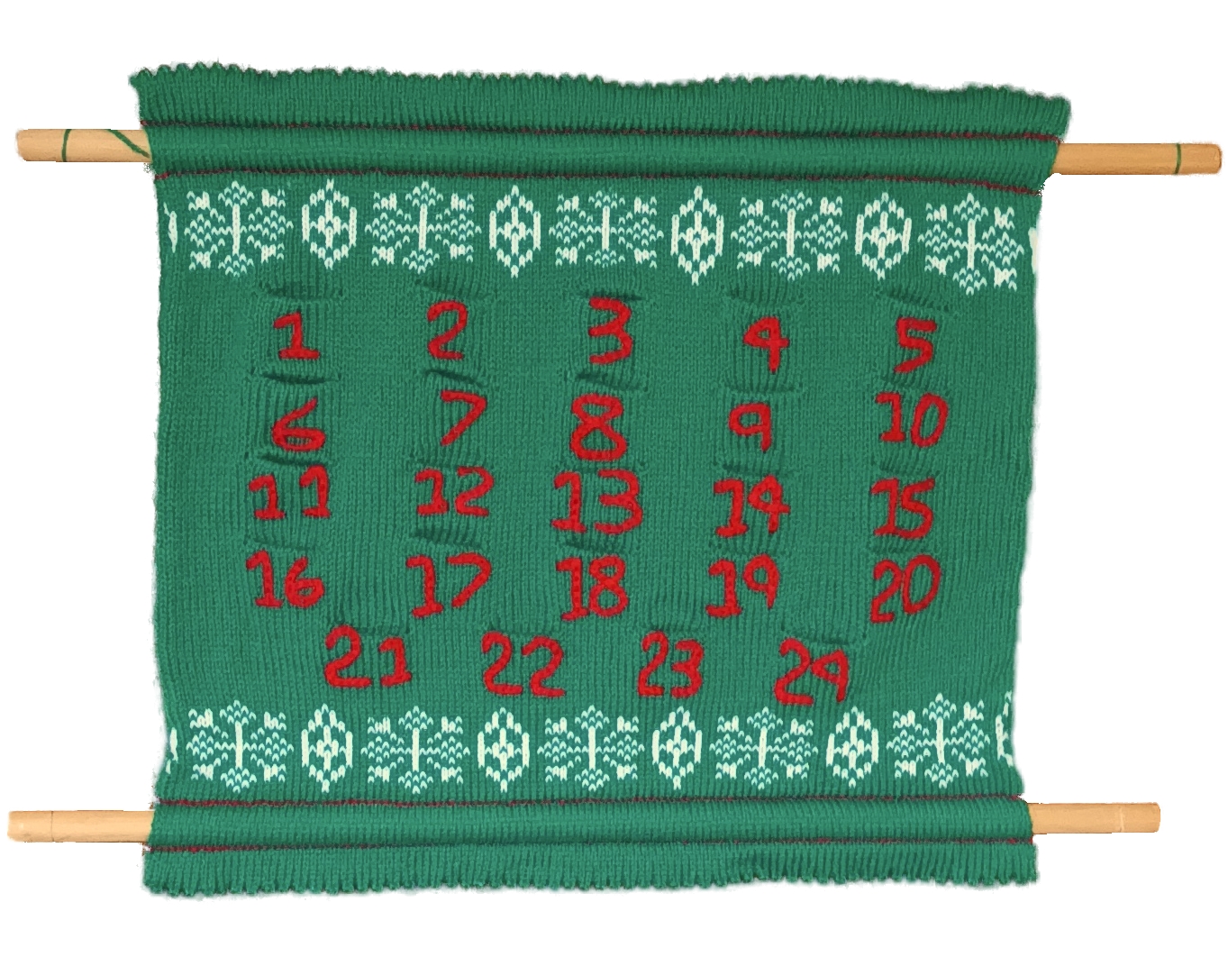 Machine-knitted Christmas crackers