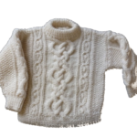 Miniature hand knitted Aran style jumper