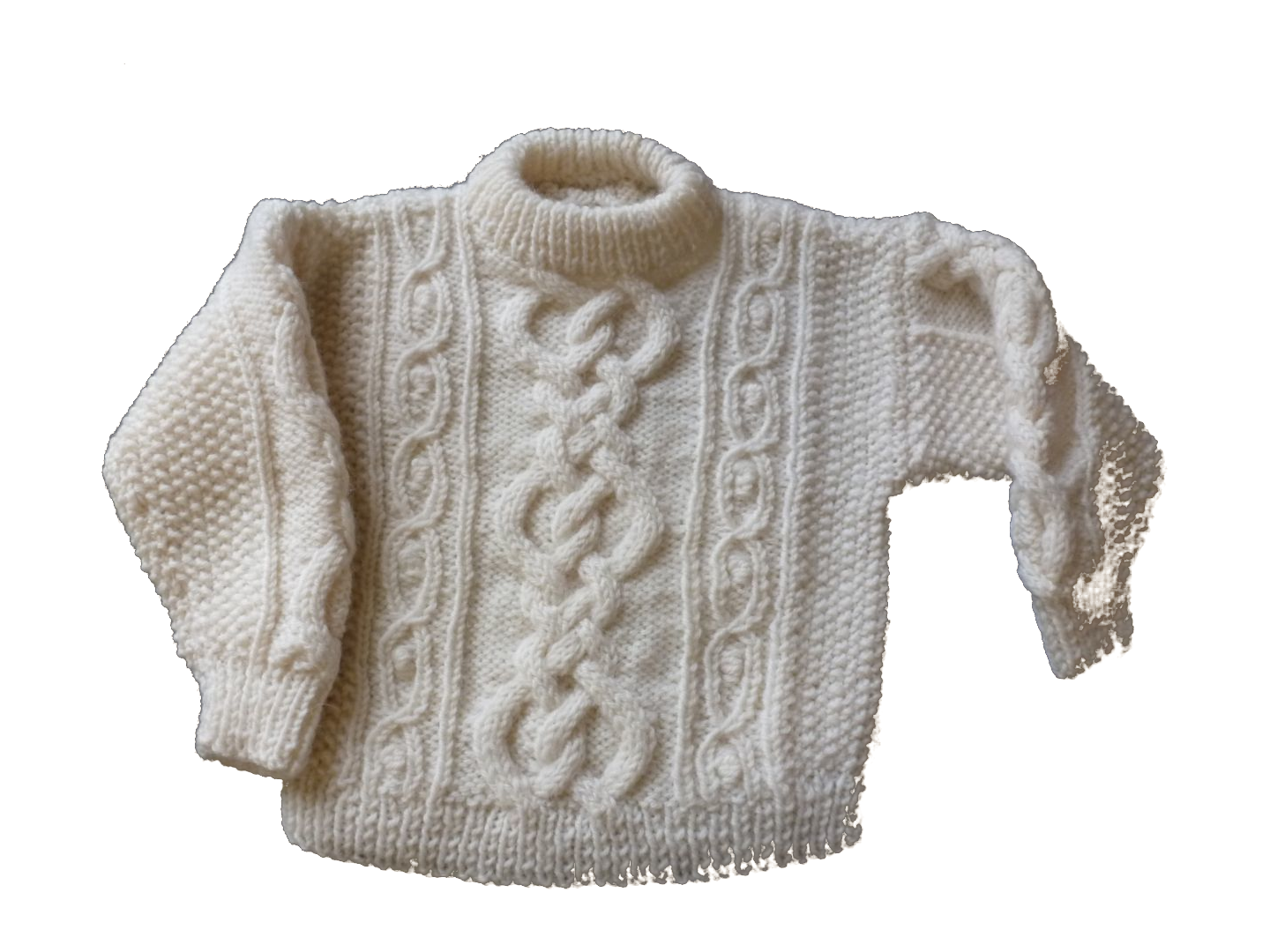Miniature hand knitted Aran style jumper