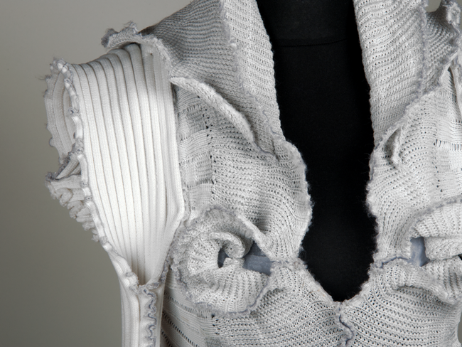 Top of machine knitted wedding dress