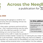Banner heading of Across the Needlebed Issue 21, July 2025