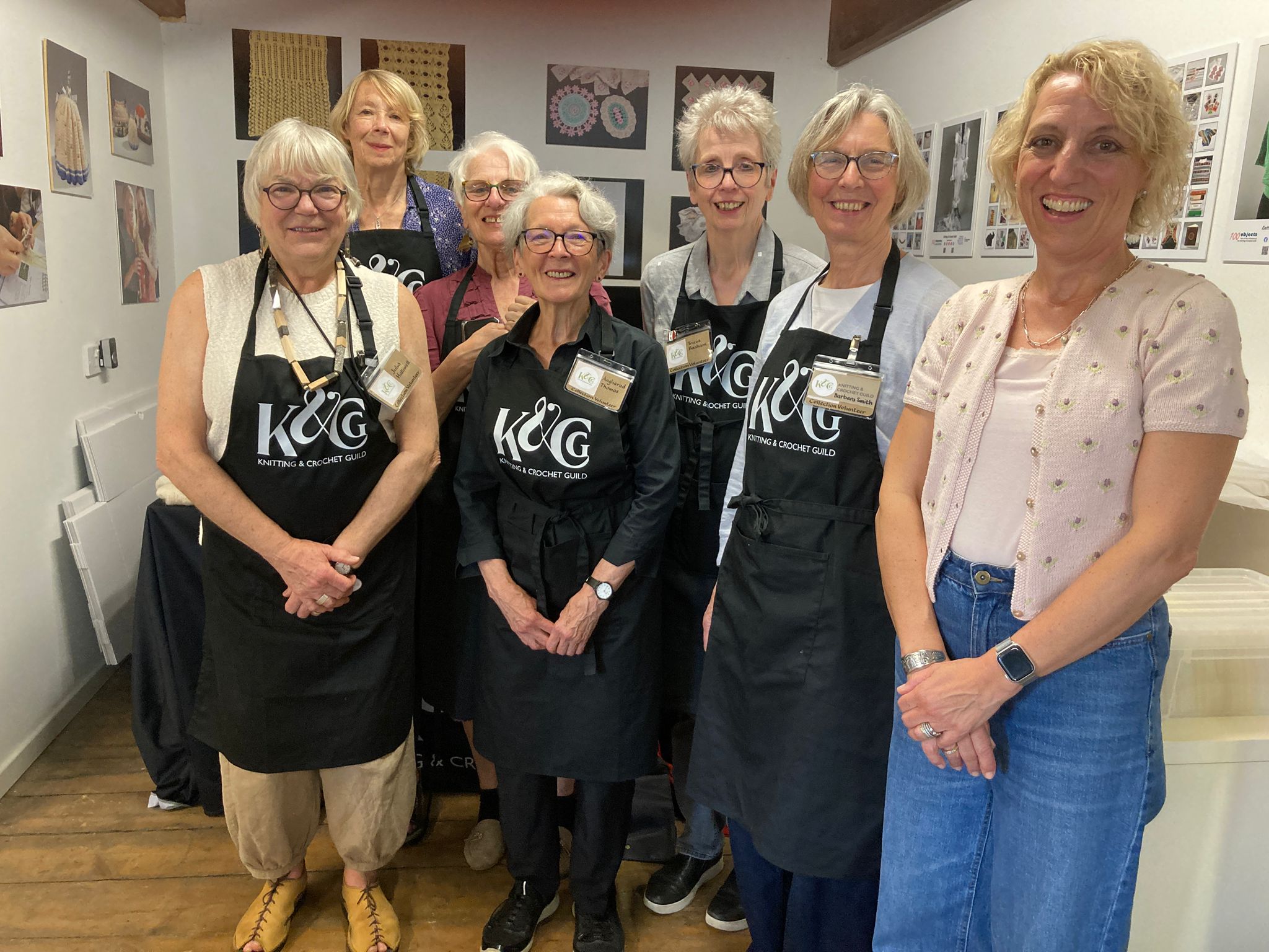 Patron Jane Crowfoot (front right) and members of our Collections Team